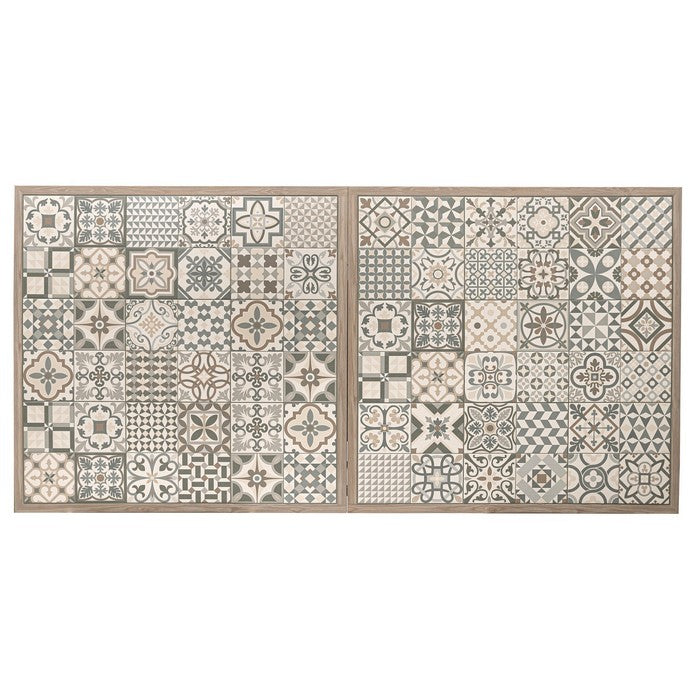 Tavolo rettangolare in alluminio allungabile, effetto legno con mattonelle 212-285x106 cm - Kalimera