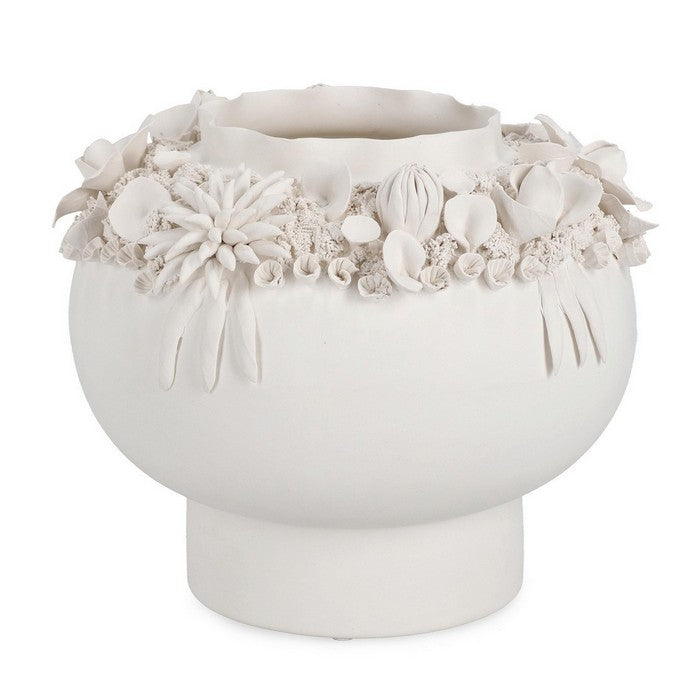 Vaso in ceramica smaltata con fiori 24 cm - Minde