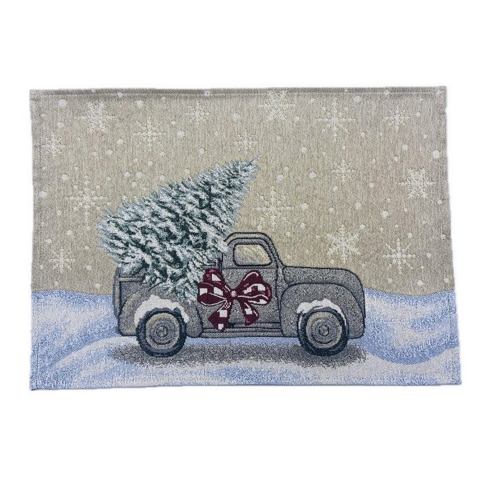 Tovaglietta natalizia con automobile 48x33 cm - Motor