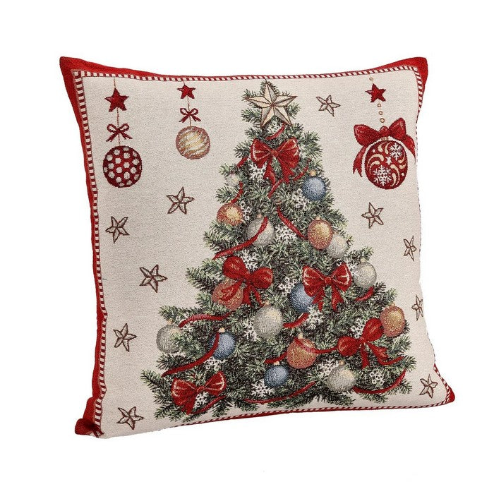 Fodera natalizia per cuscino con albero 45x45 cm - Mabel