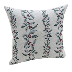 Fodera natalizia per cuscino con foglie e bacche 45x45 cm - Janele