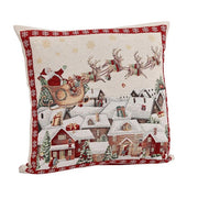 Fodera natalizia per cuscino con slitta 45x45 cm - Lapland