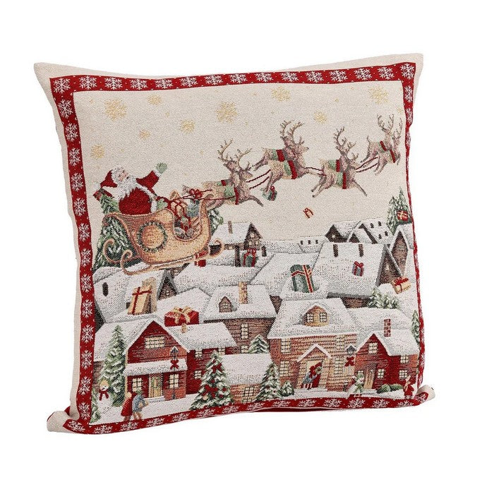 Fodera natalizia per cuscino con slitta 45x45 cm - Lapland