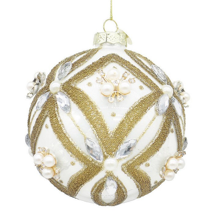 Palla di Natale con glitter e perle - Extravagance