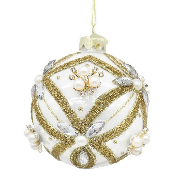 Palla di Natale con glitter e perle - Extravagance