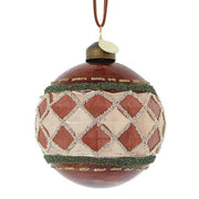 Palla di Natale con rombi e glitter vintage - Geometrical
