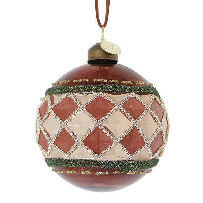 Palla di Natale con rombi e glitter vintage - Geometrical