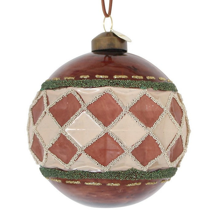 Palla di Natale con rombi e glitter vintage - Geometrical