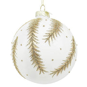 Palla di Natale con foglie glitterate - Gilded