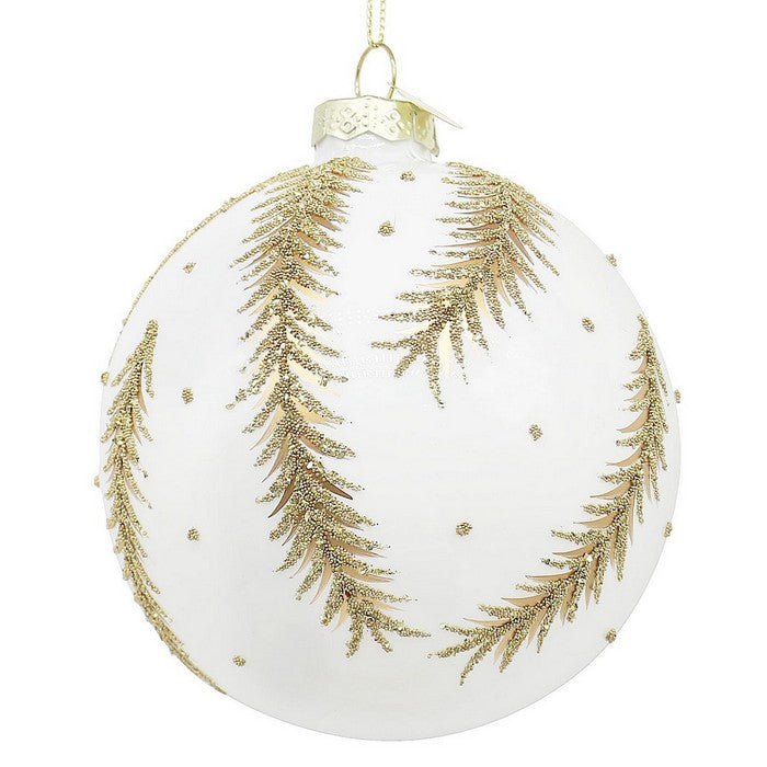 Palla di Natale con foglie glitterate - Gilded