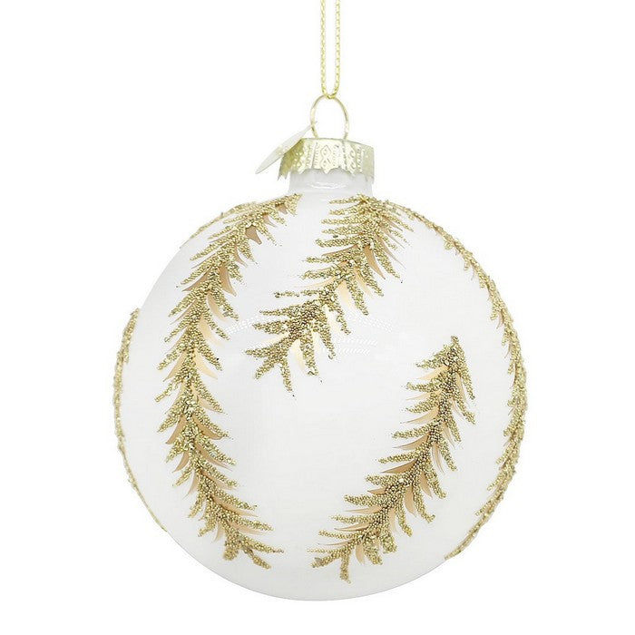 Palla di Natale con foglie glitterate - Gilded