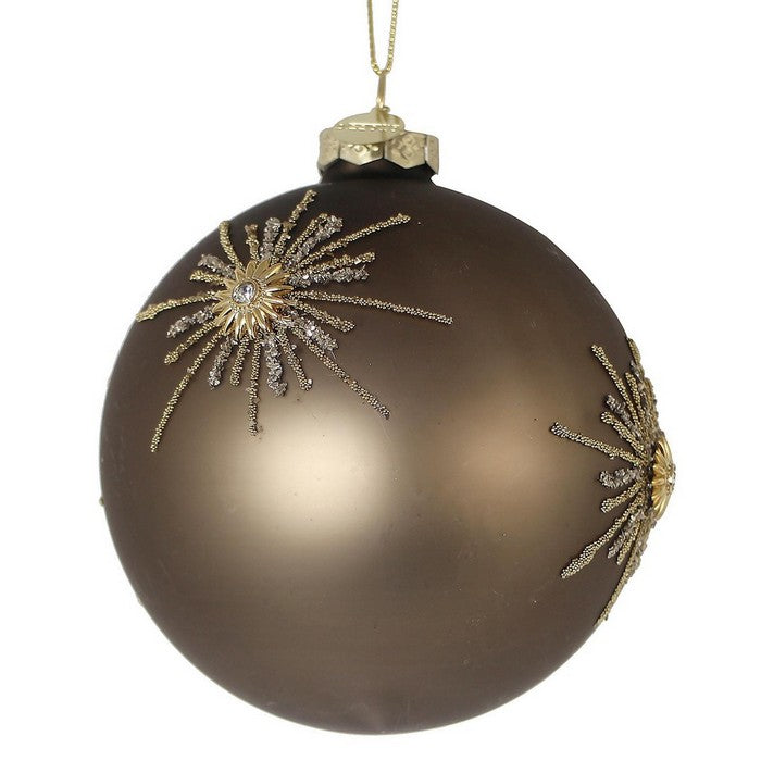 Palla di Natale con glitter oro e gemme - Gleamy