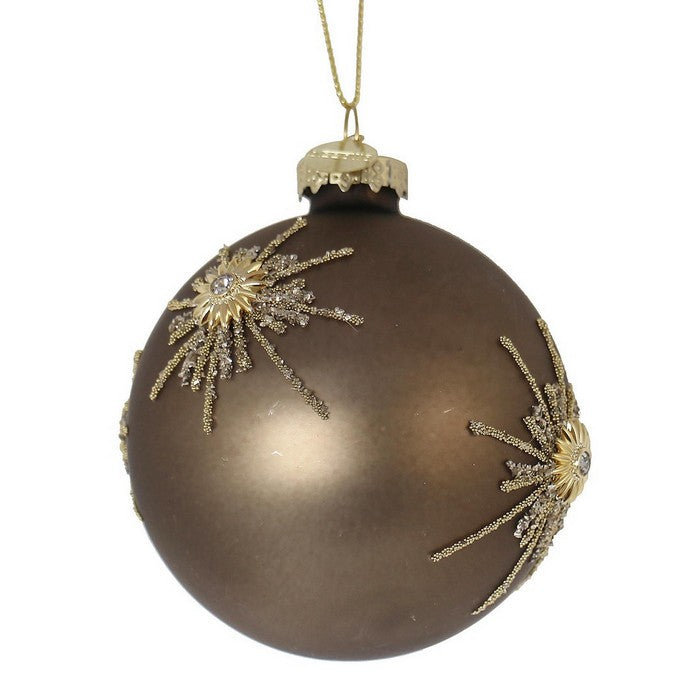 Palla di Natale con glitter oro e gemme - Gleamy