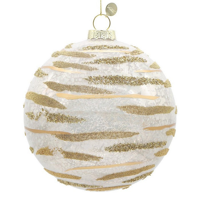 Palla di Natale in vetro con glitter oro - Streaks