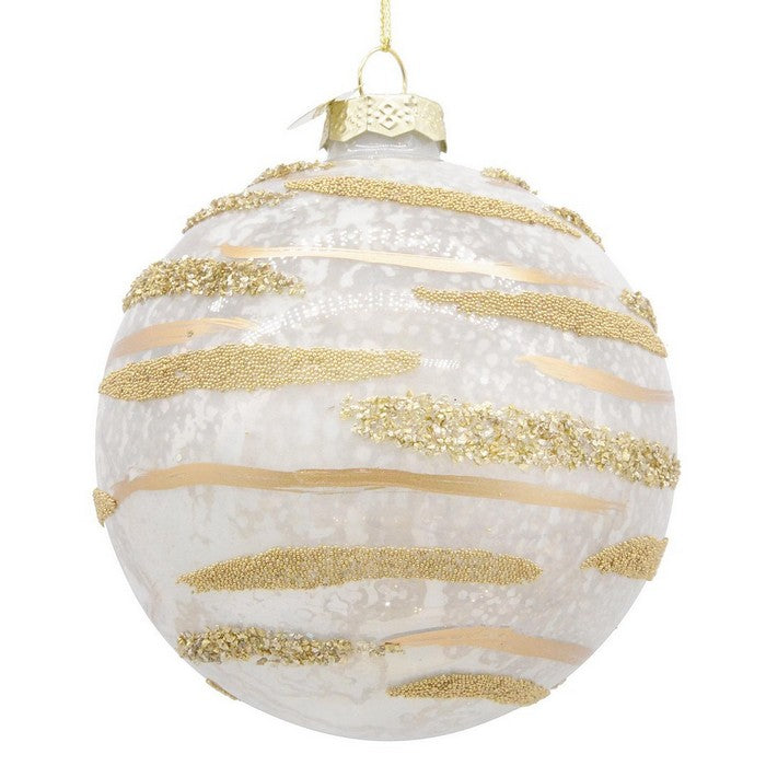 Palla di Natale in vetro con glitter oro - Streaks