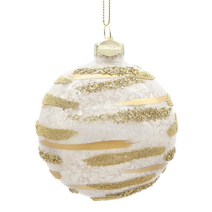 Palla di Natale in vetro con glitter oro - Streaks