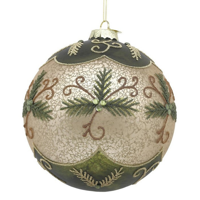 Palla di Natale con glitter, foglie e gemme - Foliage