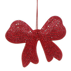 Pendaglio per decorazione natalizia in tessuto con brillantini - Jewel Fiocco