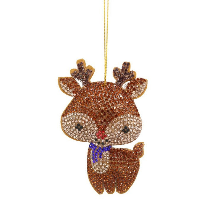 Pendaglio per decorazione natalizia in tessuto con brillantini - Jewel Renna
