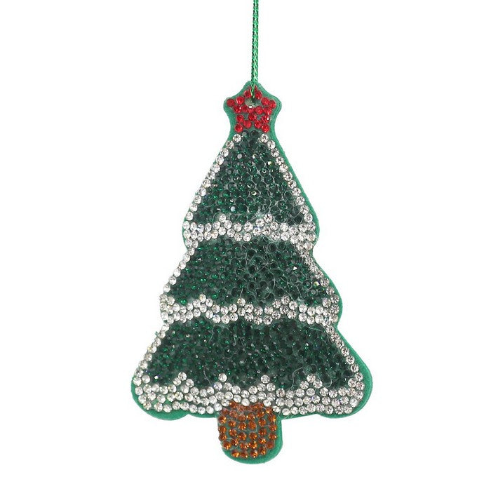 Pendaglio per decorazione natalizia in tessuto con brillantini - Jewel Albero