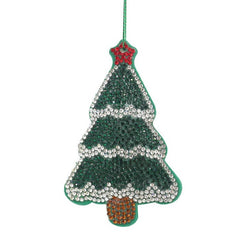 Pendaglio per decorazione natalizia in tessuto con brillantini - Jewel Albero