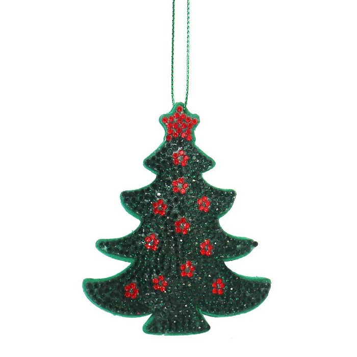 Pendaglio per decorazione natalizia in tessuto con brillantini - Jewel Pino