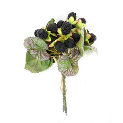 Pick con foglie e more nere per decorazione 20 cm - Emyr