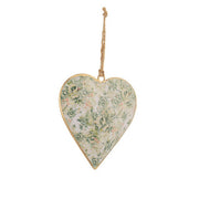 Pendaglio per decorazione natalizia cuore floreale 10 cm - Goldville