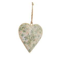 Pendaglio per decorazione natalizia cuore floreale 10 cm - Goldville
