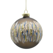 Palla di natale in vetro marrone con decoro - Painting