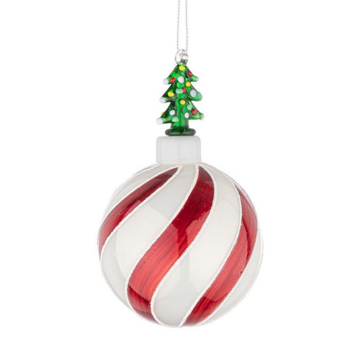 Palla di Natale in vetro con pino - Festivity