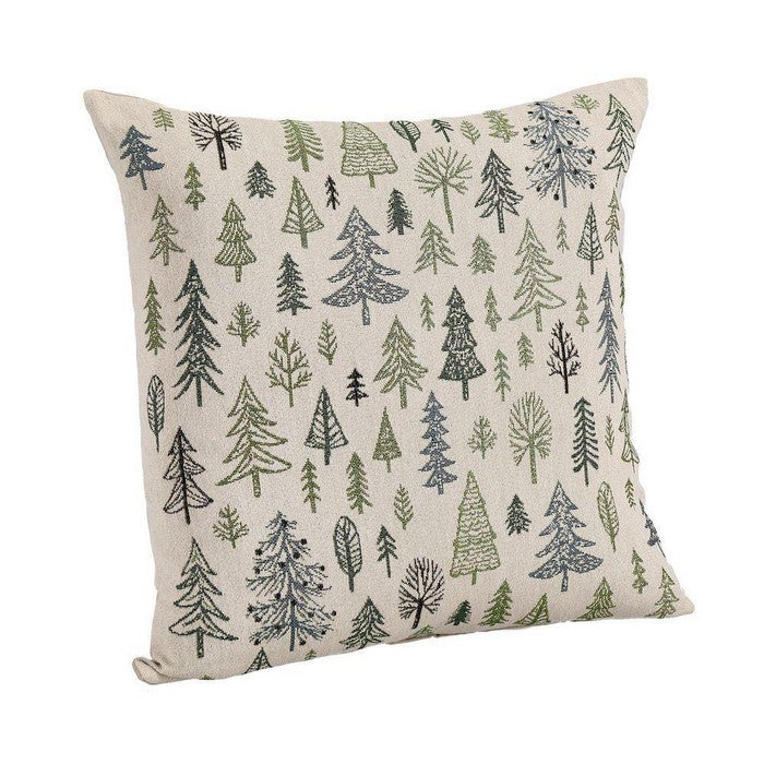 Fodera natalizia per cuscino con pini 45x45 cm - Greenwood
