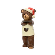 Orso per decorazione natalizia con cappello di natale e vassoio 78 cm
