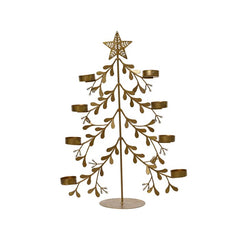 Porta candele 8 fuochi in ferro a forma di albero di natale 44 cm
