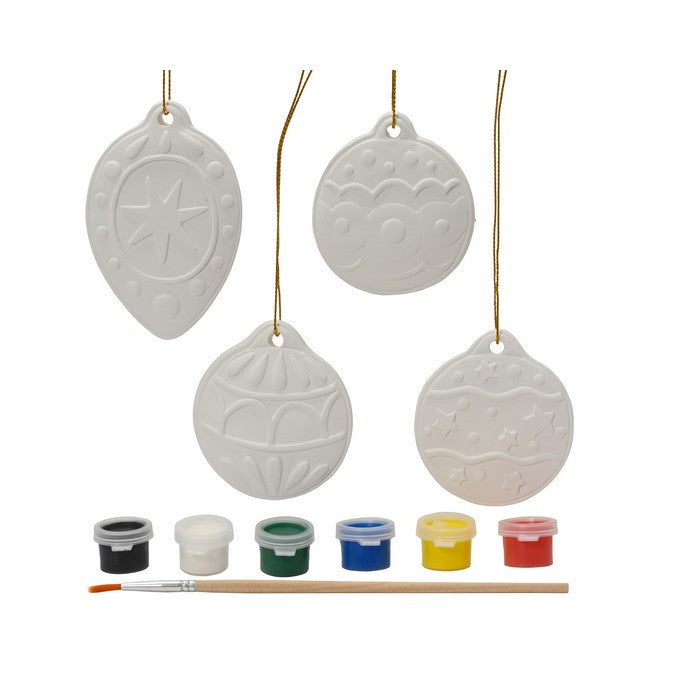 Set creativo da dipingere in gesso con 4 decorazioni, colori e pennello