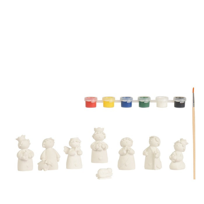 Set creativo da dipingere in gesso con angeli, colori e pennello