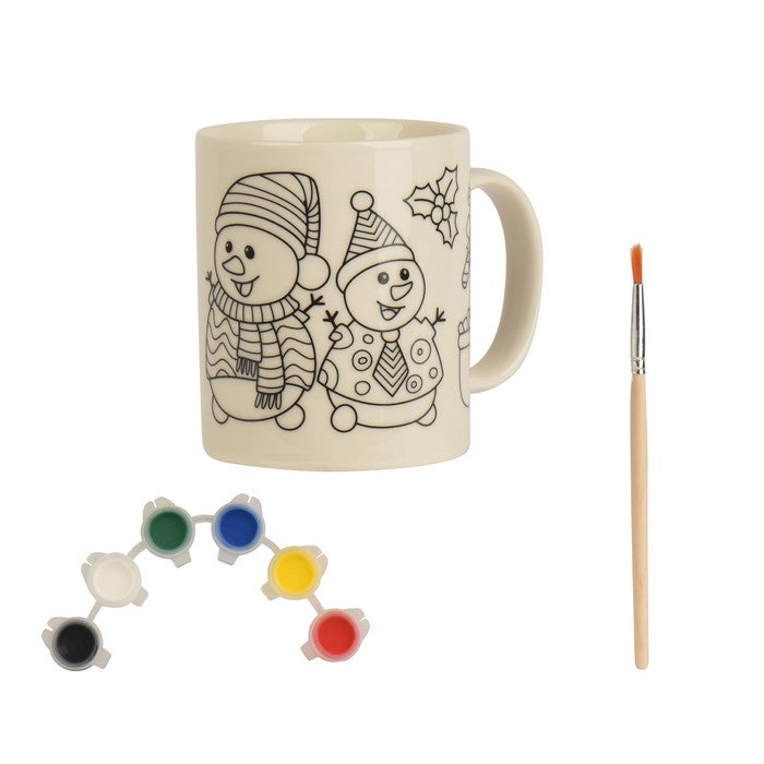 Set creativo da dipingere in gesso con tazza, colori e pennello