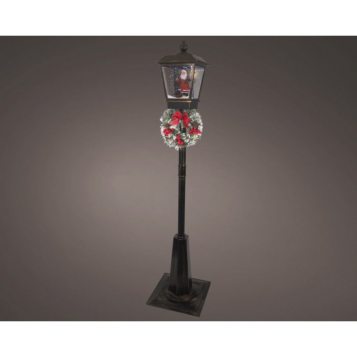 Lampione per decorazione natalizia con effetto neve, ghirlanda e LED 180 cm