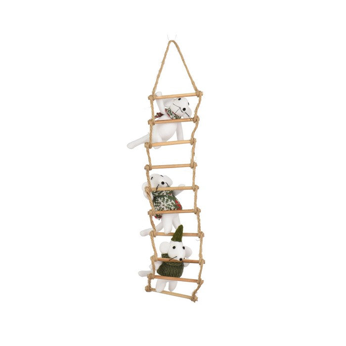 Scala con topolini per decorazione natalizia da appendere 35 cm