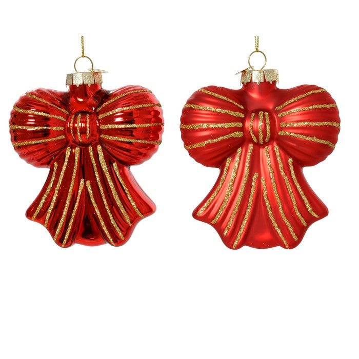 Pendaglio fiocco per decorazione natalizia 10 cm