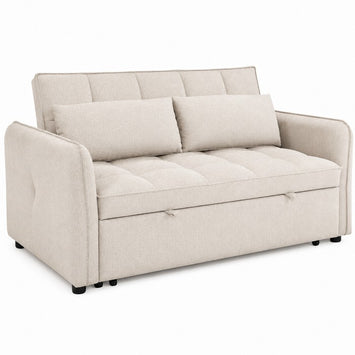 Divano letto due posti in tessuto con cuscini - Taylor