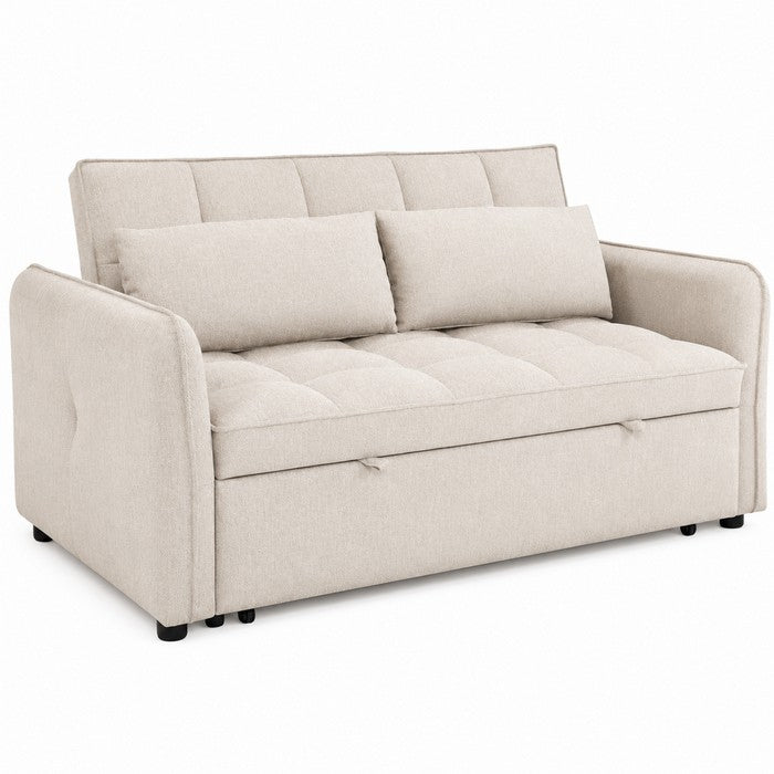 Divano letto due posti in tessuto con cuscini - Taylor