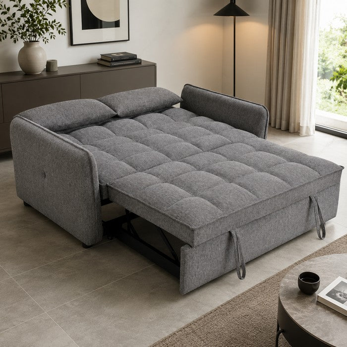 Divano letto due posti in tessuto con cuscini - Taylor