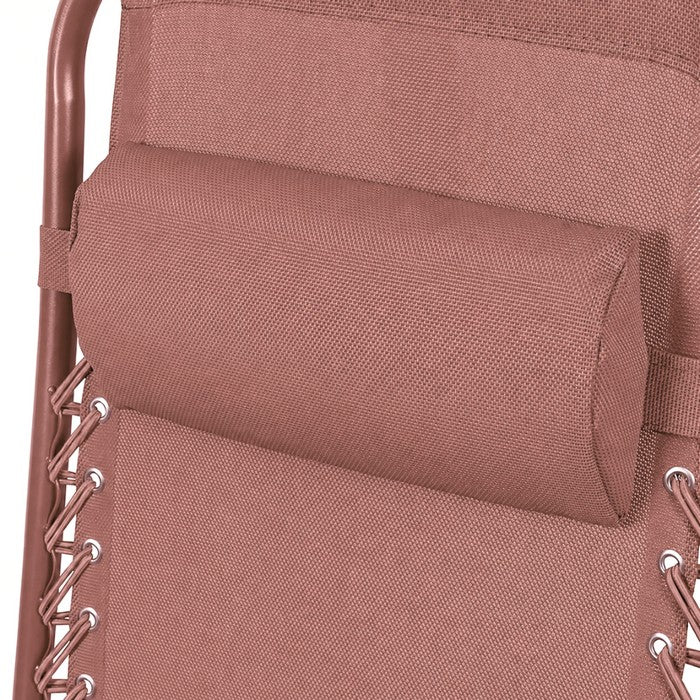 Poltrona reclinabile in metallo e textilene monocolore con cuscino - No Gravity