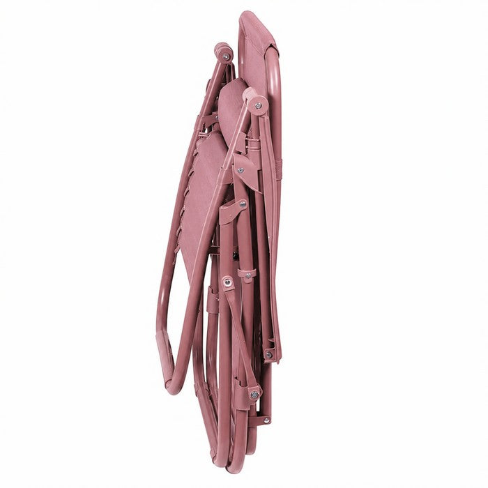Poltrona reclinabile in metallo e textilene monocolore con cuscino - No Gravity