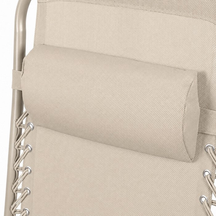Poltrona reclinabile in metallo e textilene monocolore con cuscino - No Gravity
