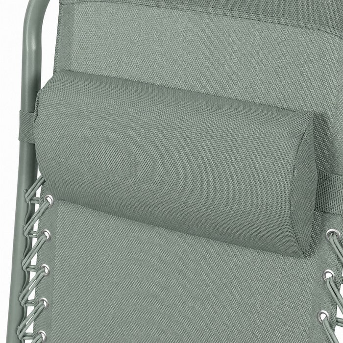 Poltrona reclinabile in metallo e textilene monocolore con cuscino - No Gravity