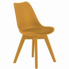 Sedia scandinava in polipropilene con seduta imbottita monocolore - Essel