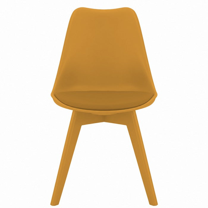 Sedia scandinava in polipropilene con seduta imbottita monocolore - Essel