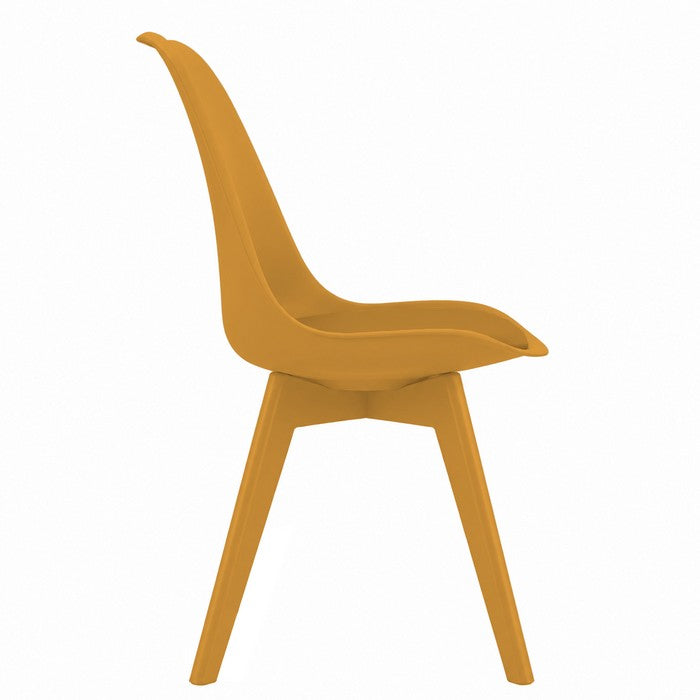 Sedia scandinava in polipropilene con seduta imbottita monocolore - Essel